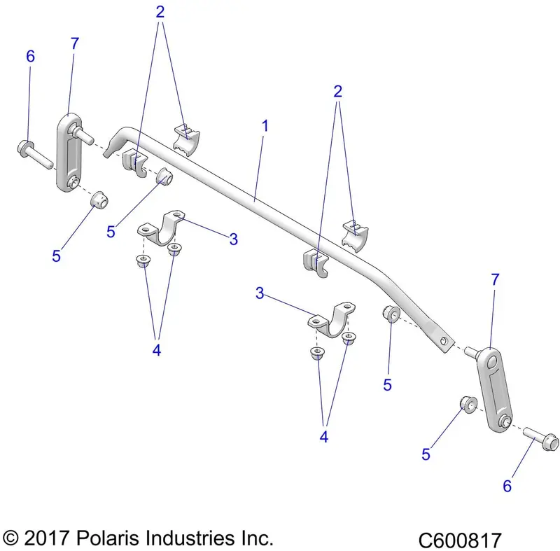 Polaris Bar-Sway.531, Black, Genuine Oem Part 5251975-329, Qty 1 1