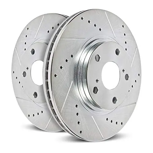 Power Stop Ar85142xpr Rear Evolution Drilled & Slotted Rotor Pair 1