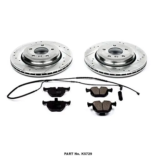 Power Stop K5729 Rear Z23 Carbon Fiber Brake Pads With Drilled & Slotted Brake Rotors Kit 2