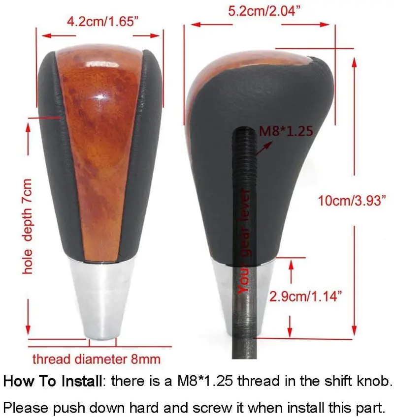 Pursuestar Black Leather Gear Shift Knob For Toyota Camry Crown Rav4 Land Cruiser Hiace Corolla Mazda Lexus Es Rx Gs Is Sc 2