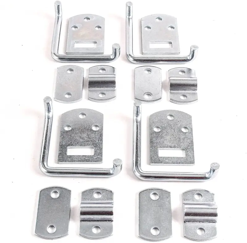 Qty 4 Stake Body Rack Corner Mount Straight Bracket Gate Latch Set Security Set Trailer Wood Utility 1