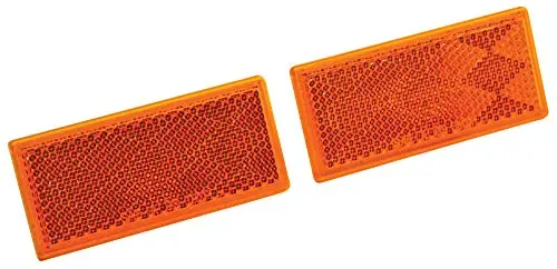 Reese Towpower 73887 Amber Quick Mount Rectangular Reflector, 2 Pack 1