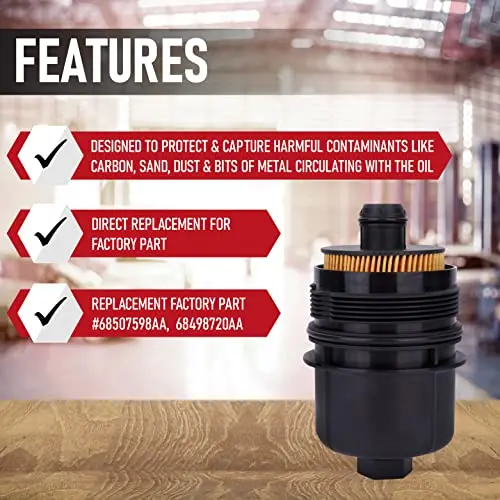 Replacement Engine Oil Filter - Compatible With Jeep Gladiator, Wrangler & Ram 1500 3.0L Vehicles - Replaces 68507598Aa, 68498720Aa - 2020, 2021 - 3 Liter Diesel Engines 2