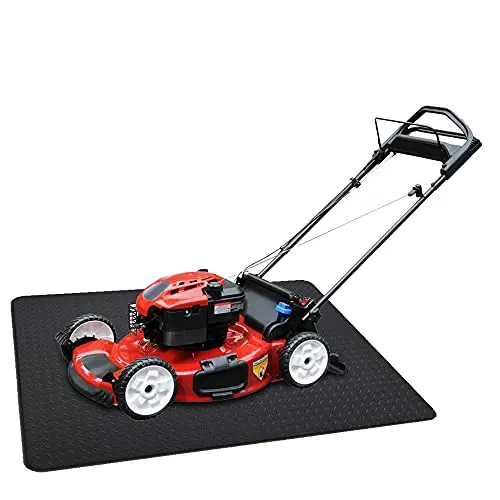 Resilia - Garage Mat, Prevents Stains - Decorative Embossed Diamond Plate Pattern - Black, 3 Feet X 4 Feet 1