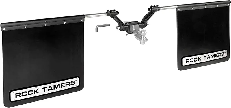 Rock Tamers Mudflap System 00108 2" Hub With Matte Black Stainless Steel Trim Plates 1
