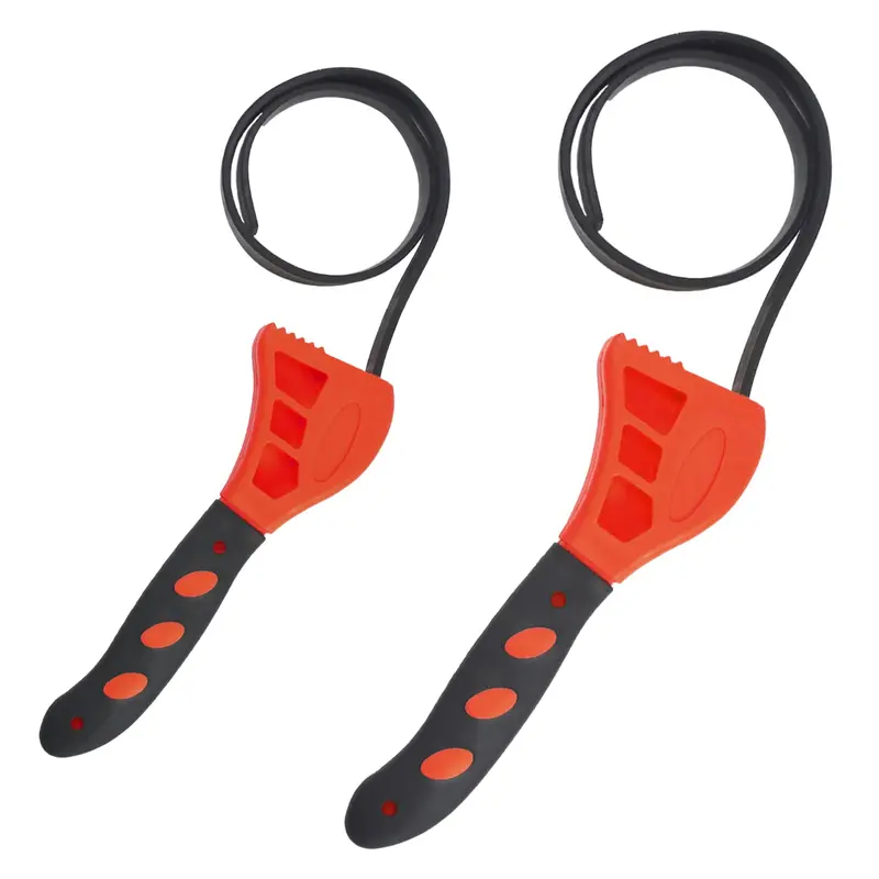 Rubber Pipe Straps Wrench Sets-2Pcs Adjustable Oil Fuel Strap Wrench Tools Filter Strap Cutter Tool Plumbing Bathroom Shower Head Craftsman Monkey Wrench 1