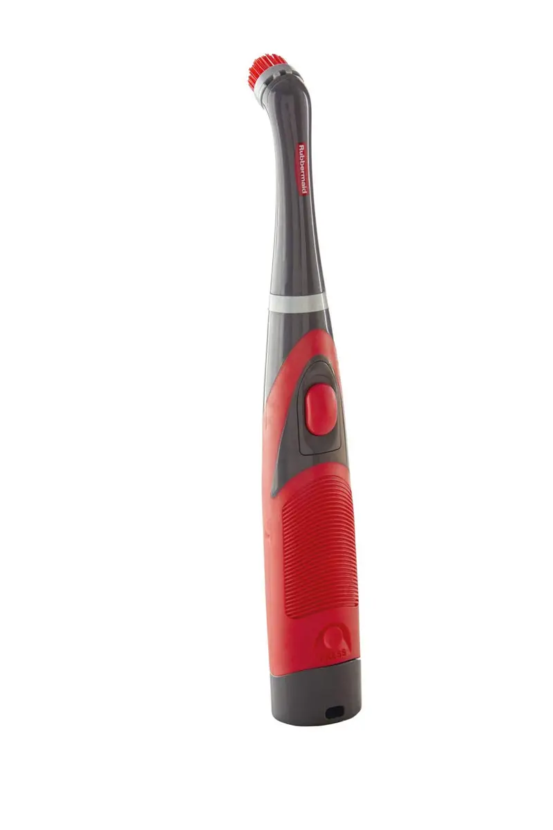 Rubbermaid Reveal Cordless Battery Power Scrubber, Red, Multi-Purpose Scrub Brush Cleaner For Grout/Tile/Bathroom/Shower/Bathtub, Water Resistant, Lightweight, Ergonomic Grip (1839685) 1