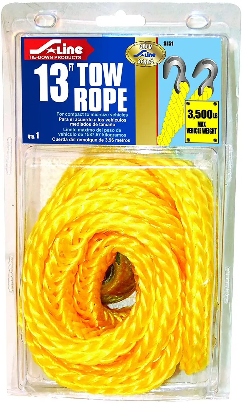 S-Line Sl51 Tow Rope With Slip Hook And Keeper Clip, 5/8-Inch By 13-Feet, 3,500-Pounds Maximum Vehicle Weight 1