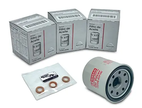 Set 3 Pcs New Genuine Oem Engine Oil Filter 15208-65F0e + Drain Plug 4Steed Motors 11026-Ja00a Fit For Nissan / Infiniti 1