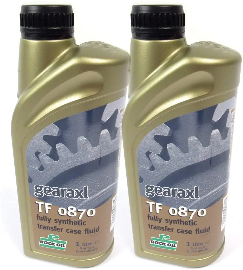 Set Of 2 Rock Oil Tf-0870 Full Synthetic Transfer Case Fluid (1 Liter) For Land Rover Lr3, Lr4, Range Rover Full Size, And Sport/Sport Supercharged 1