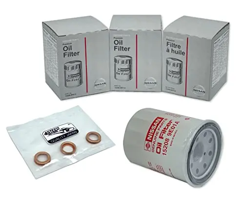 Set Of 3 Genuine Oem Engine Oil Filter 15208-9E01a + Drain Plug 4Steed Motors 11026-Ja00a Compatible With Nissan Infiniti 1
