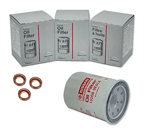 Set Of 3 Genuine Oem Engine Oil Filter 15208-9E01a + Drain Plug 4Steed Motors 11026-Ja00a Compatible With Nissan Infiniti 1