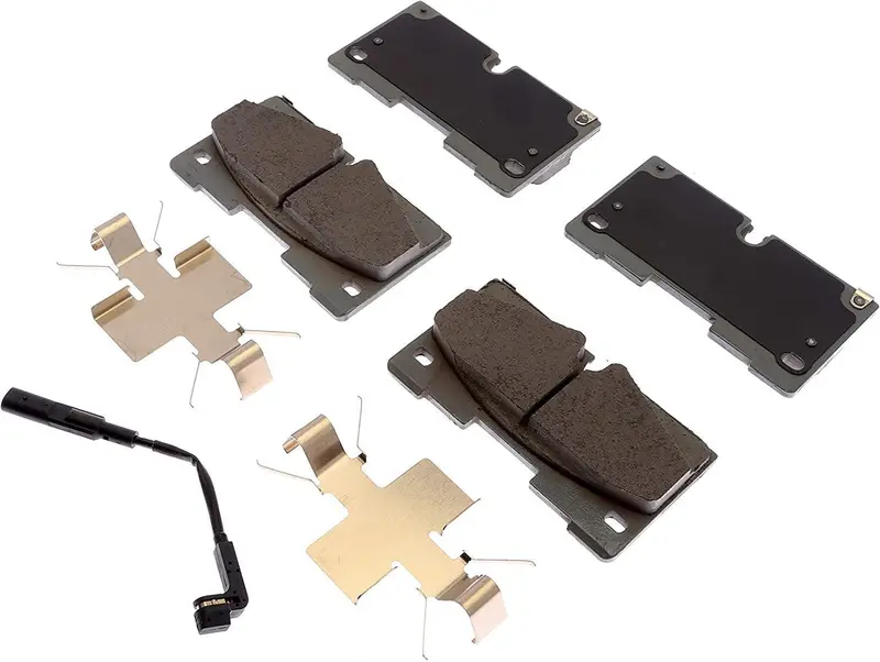 Silver 14D2173ch Ceramic Front Disc Brake Pad Set With Springs And Wear Sensor 1
