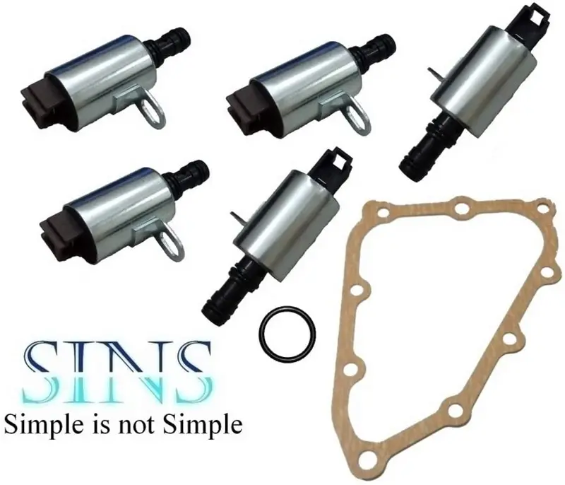 Sins - Accord Crosstour Cr-V Element Ilx Rsx Tsx Transmission Shift Solenoid Kit(5Pcs/Set) With Gasket And O-Ring 28400-Prp-004 28500-Prp-004 (1) 1