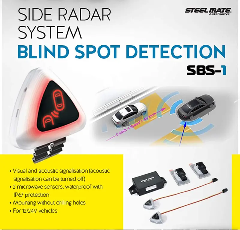 Steelmate Universal Ultrasonic Car Blind Spot Detection System (Bsd) Lane Change Assistant (Lca) Rear Cross Traffic Assistant (Rcta) Auto Safety Monitoring Assistants 3 In 1 2