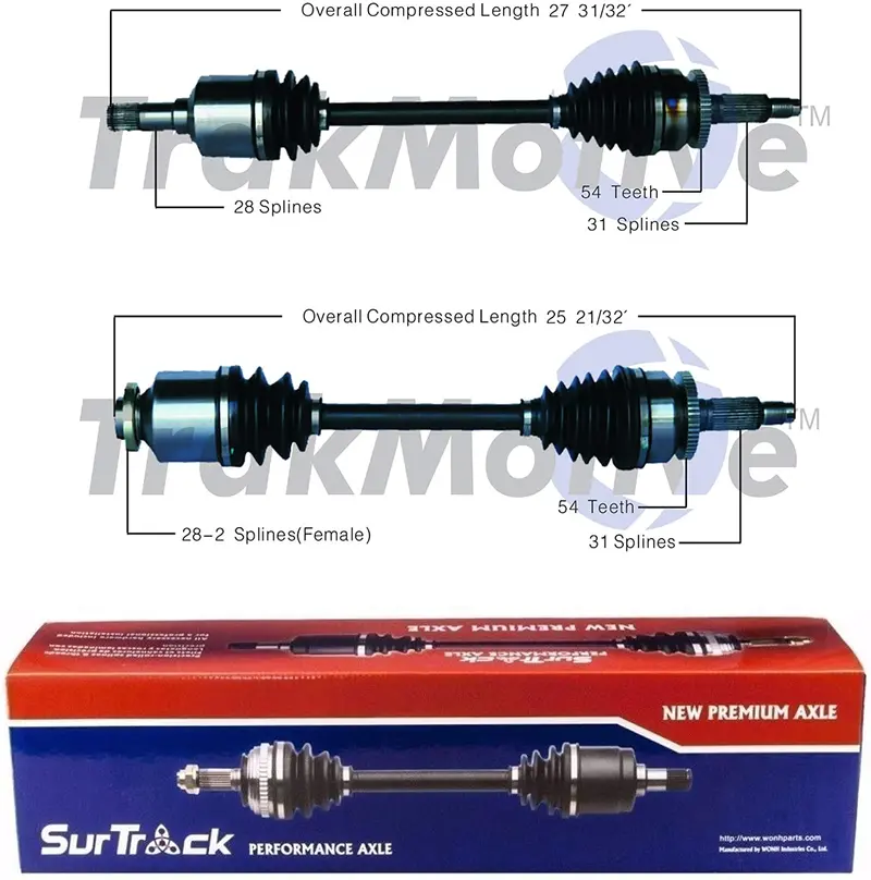 Surtrack Pair Set Of 2 Front Cv Axle Shafts For Kia Sedona Hyundai Entourage 1