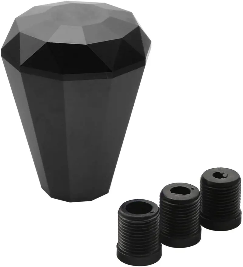 Suye Racing Universal Weighted Shift Gear Lever Diamond Shape Fit For Manual Cars Most Automatic Cars With 3 Adapters (Black) 1