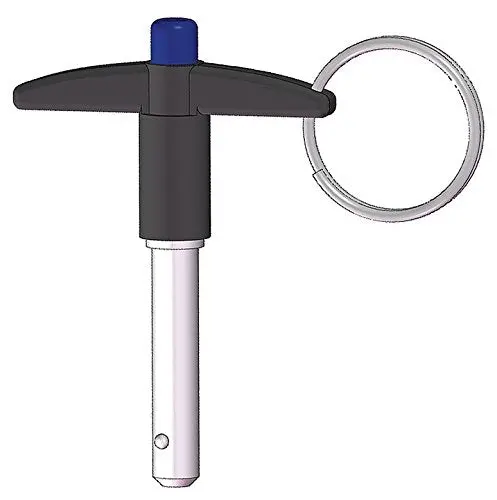 T Handle Lock Pin, 2-1/2, 3/8, Ss 1