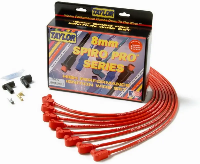 Taylor Cable 76230 Spiro-Pro Spiro-Wound Core Red Spark Plug Wire Set 1