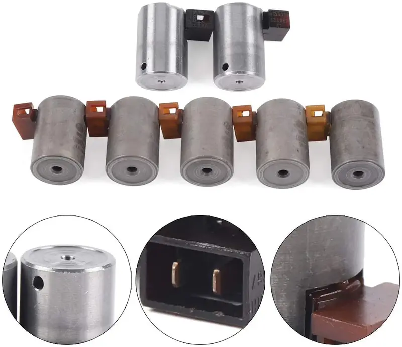 Tbvechi Transmission Solenoid Kit, O1m Transmission Shift Solenoid W/Harness For 95-04 Vw/Audi/Skoda/Seat (7 Piece Set) 1