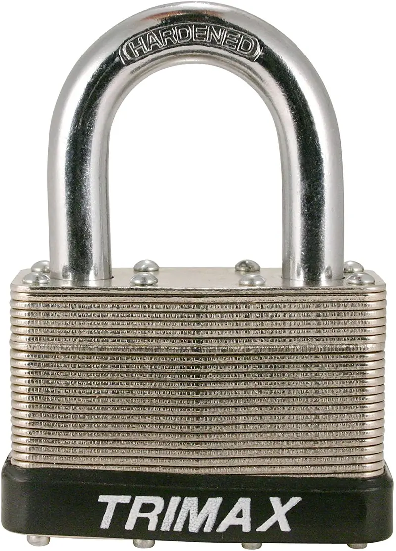 Trimax Tlm2150 Dual Locking 65Mm Solid Steel Laminated Padlock With 1.5" X 7/16" Dia. Shackle 1