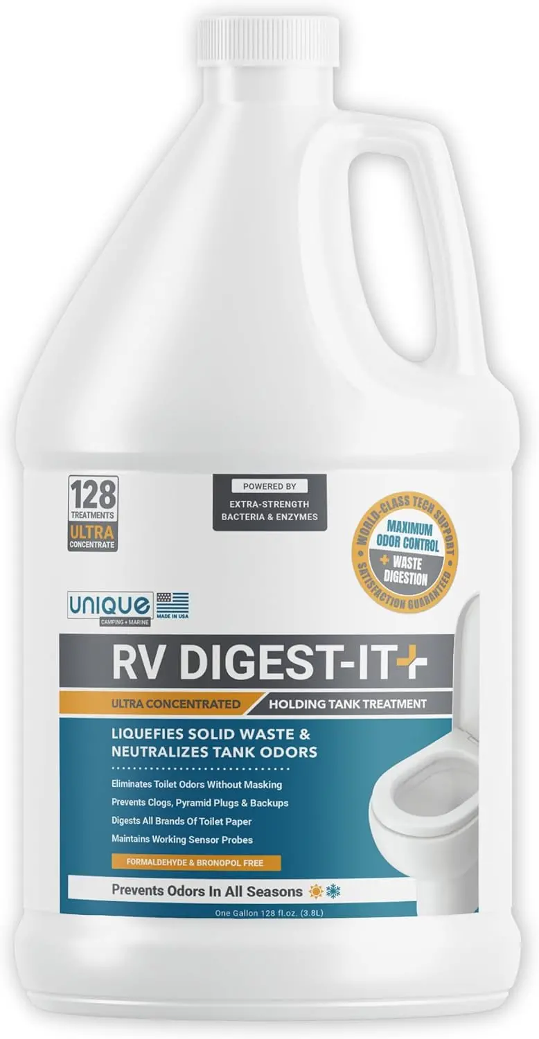 Unique Rv Digest-It+ Extra-Strength Ultra-Concentrate - 32 Rv Toilet Treatments - Eliminates Smells And Liquifies Waste (32 Oz) 1