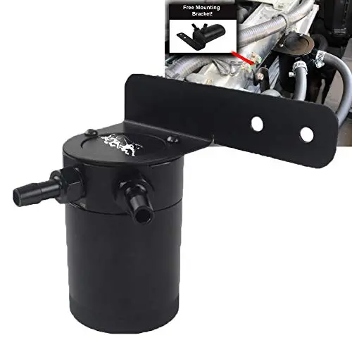 Universal Oil Catch Can Reservoir Tank With Mount Bracket And Bronze Micron Filter 5Oz 1