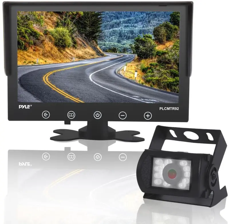 Upgraded 2017 Backup Rear View Car Truck Camera & Monitor System, Waterproof, 9" Lcd Display Monitor, Night Vision, Anti Glare, For Truck, Rv Trailer, Vans Reverse Parking, Dc 12-24V - Plcmtr92 1