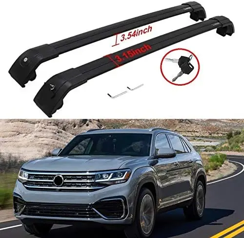 Us Roof Bar For Vw Volkswagen Atlas Cross Sport 2020 2021 Top Roof Rail Roof Rack Cross Bars Luggage Cargo Carrier Lockable 2 1
