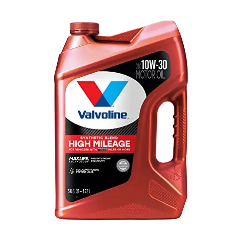 Valvoline High Mileage With Maxlife Technology Sae 10W-30 Synthetic Blend Motor Oil 5 Qt (Packaging May Vary) 1