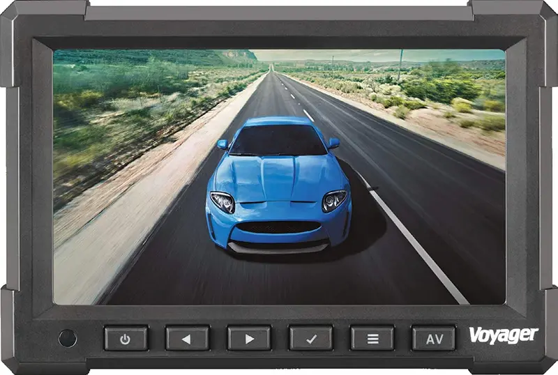Voyager Vom718 7" Lcd Color Backup Rear View Vehicle Observation Monitor W/ 3 Camera Inputs, Video For Up To 3 Cameras (Cameras Sold Separately), Ntsc/Pal Compatible, 12V - 24V Compatible 1