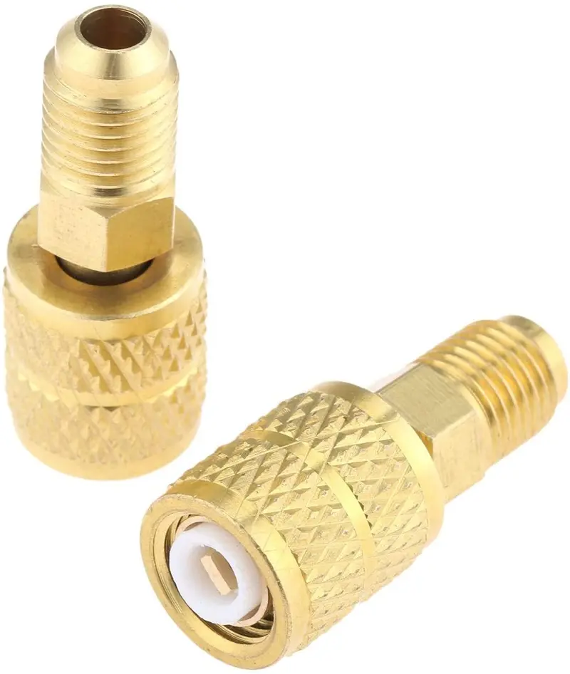 Wenjing Be Quiet Mall 2Pcs R410a Straight Adapter 5/16" Sae Female 1/4" Sae Male Charging Hose To Vacuum Pump For Mini Split Air Conditioners 1
