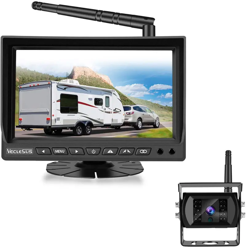 Wireless Backup Camera For Rv Truck Trailer Bus, Veclesus Vmw7 1080P Digital Wireless Backup Camera System, Ip69k Waterproof, Super Night Vision, Maximum Transmission Distance Over 100Ft(30M) 1