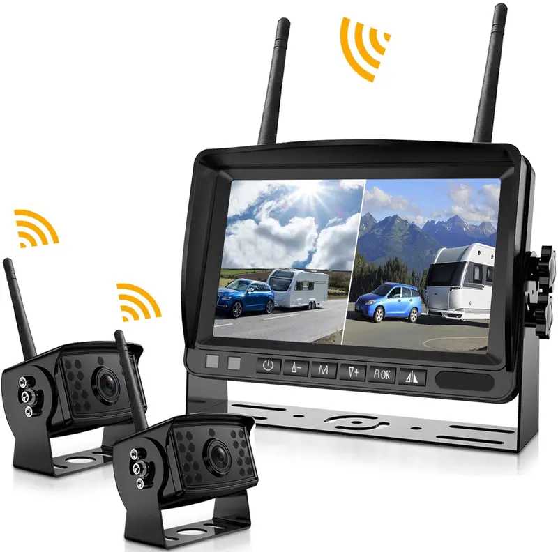 Wireless Backup Camera - Ip69 Waterproof 1080P Hd Night Vision Wide View Angle Backup Camera Wireless With 7 Inch Hd Monitor, Wireless Backup Camera For Truck Rv Trailer Pickup Camper 1