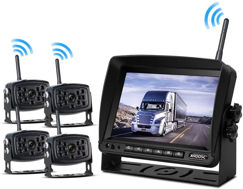 Wireless Backup Camera With Monitor System Split Screen For Rv Rearview Reversing Back Camera No Interface Ip69 Waterproof + Big 7'' Wireless Monitor For Truck Trailer Heavy Box Truck Motorhome … 1