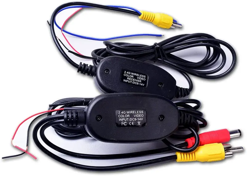 Wireless Video Cable W/Backup Trigger Wire Tx & Rx For Rca Rear View Camera To Gps Navi, Headunit, Monitor Lcd Screen 12V 1