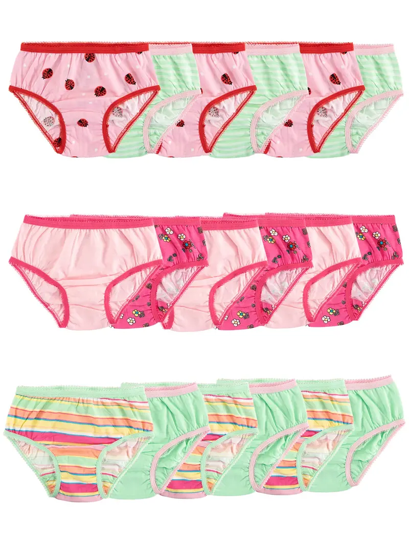 Wonder Nation Toddler Girls Underwear, 18-Pack Cotton Briefs 1