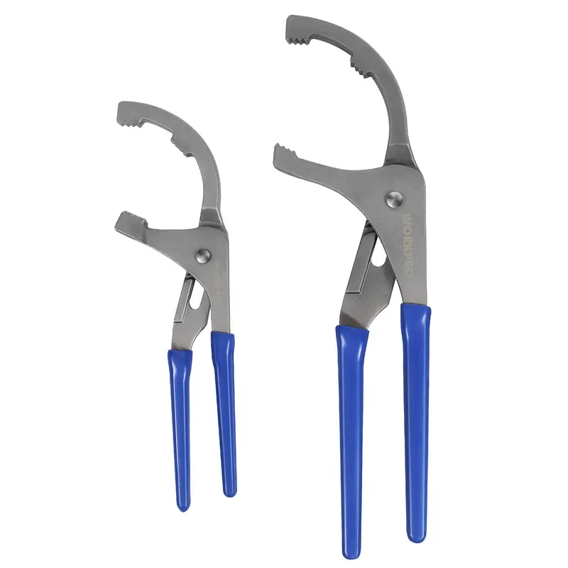 Workpro Oil Filter Wrench/Pliers Set, 2-Piece, 9" & 12", Adjustable Oil Filter Removal Tool, For Engine Filters, Cars, And Trucks 1