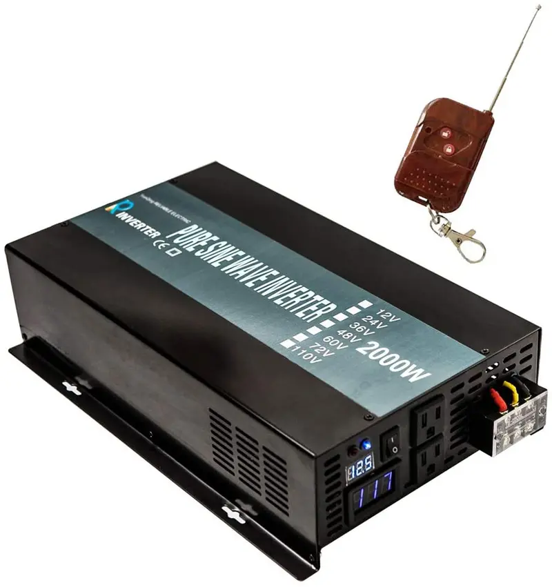 Wzrelb 2000W 12V 120V Pure Sine Wave Solar Power Inverter With Remote Control Switch 1
