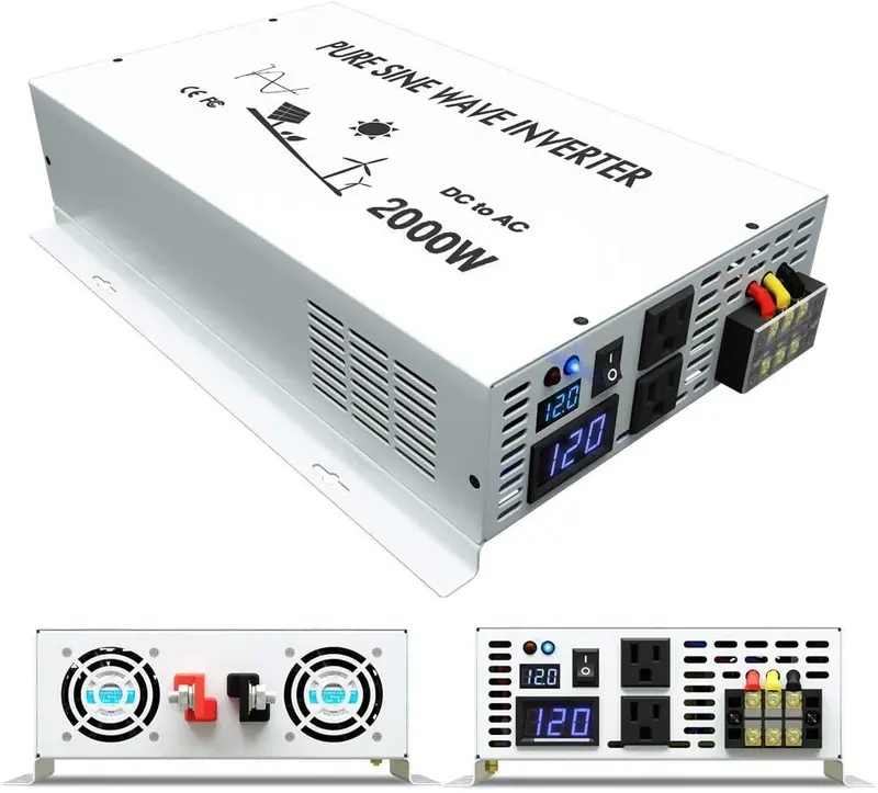 Wzrelb 2000W 12V Pure Sine Wave Solar Power Inverter Dc Ac Converter 1