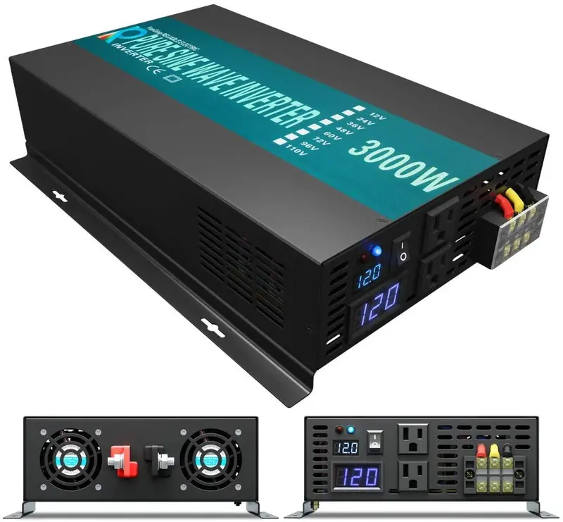 Wzrelb 3000W 12V Pure Sine Wave Solar Power Inverter Dc Ac Converter 1
