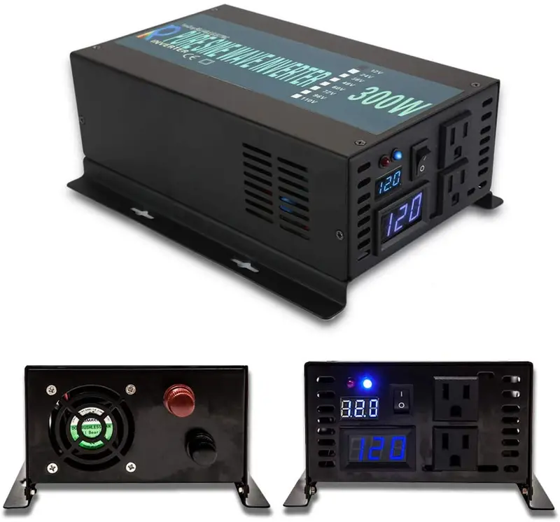 Wzrelb 300W 12V Dc To 120V Ac Pure Sine Wave Solar Power Inverter 1
