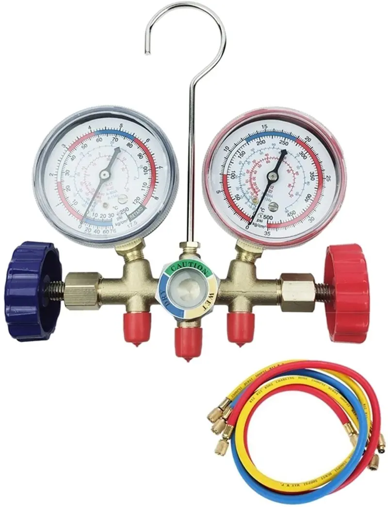Xiaofang Fangxia Store Air Conditioner Pressure Gauge Double Meter Car Home Fixed Inverter Pressure Metering Of Refrigerant Filling (Color Name : Rose Red) (Rose Red) 1