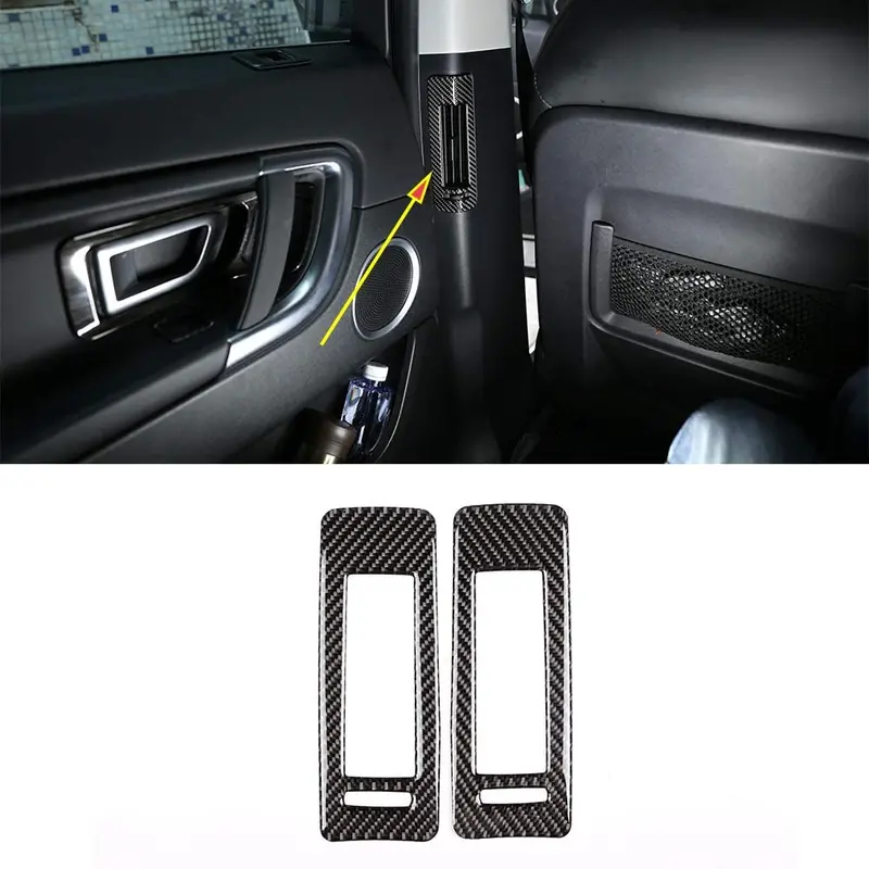 Yiwang Real Carbon Fiber Car B Pillar Air Conditioner Outlet Cover Trim 2Pcs For Land Rover Discovery Sport 2015-2019 Auto Accessories 1