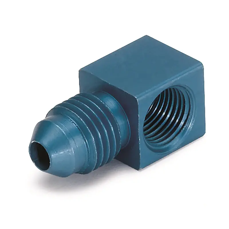 Autometer 3278 Aluminum 90° Fitting Adapter – 1/8” Nptf Female To -4 An Male, Blue Anodized 1