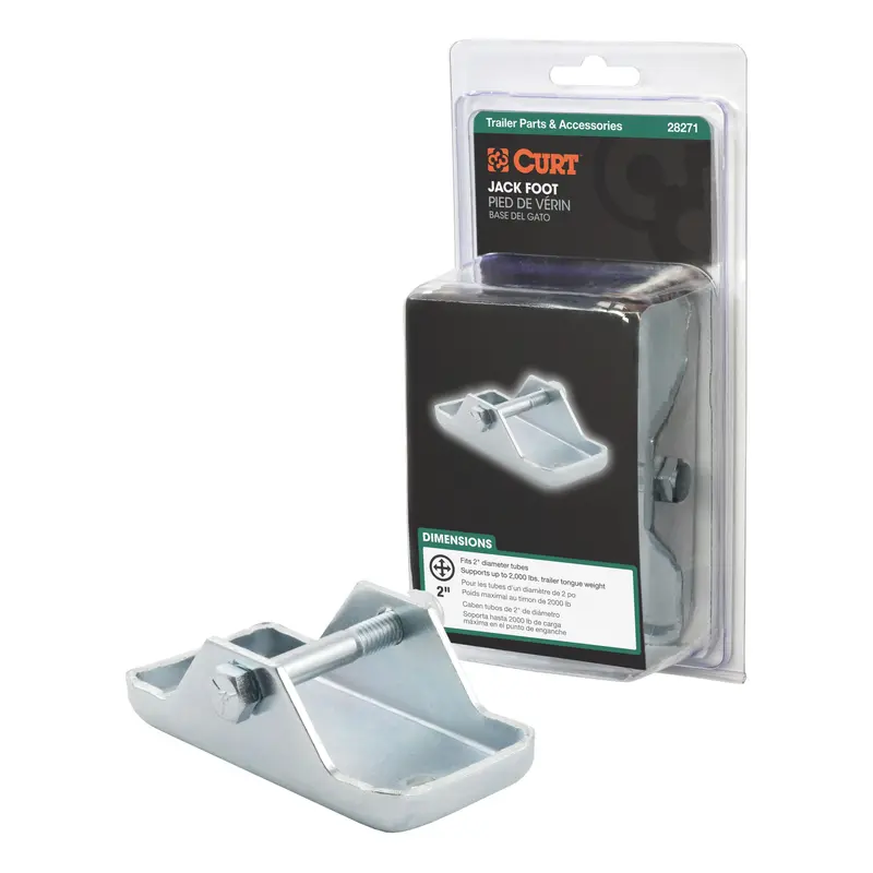 Curt 28271 Heavy-Duty Trailer Jack Foot – Compatible With 2-Inch Tubes, 2,000-Lb Capacity 1