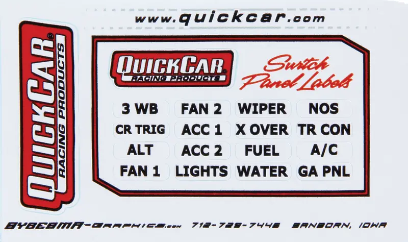 Quickcar Racing 50-003 Large Ignition Switch Panel Stickers – Adhesive-Labeled For Race Dashboards 1