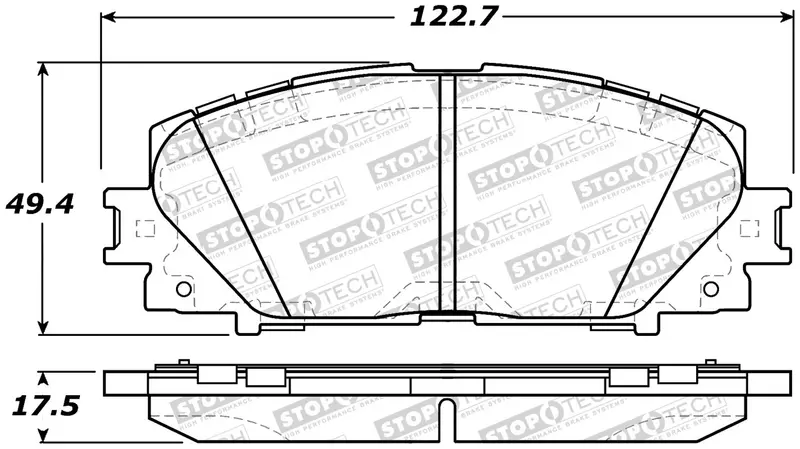 Stoptech Street Brake Pads With Integrated Shims And Mounting Hardware (308.11841) 1